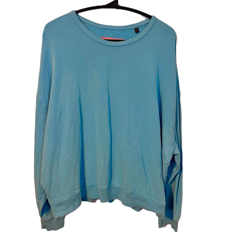 ATM Anthony Thomas Melillo Blue French Terry Sweatshirt Women XL Cotton Pullover